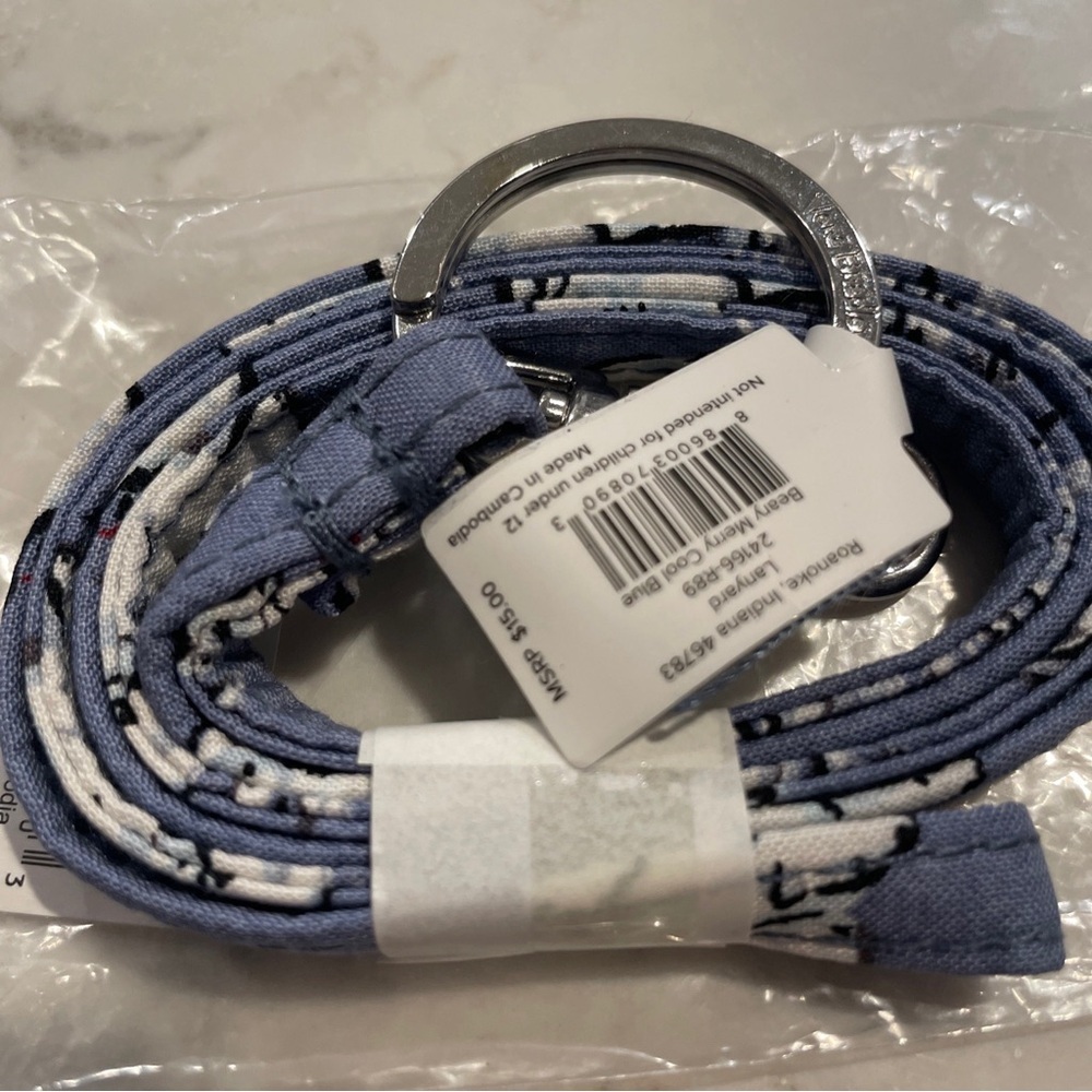 Vera Bradley Lanyard‎ Beary Merry Cool Blue NWT Polar Bear